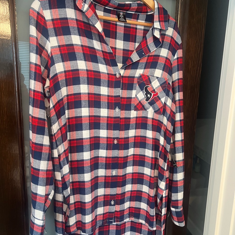 Houston Texans Plaid Button-Up Shirt